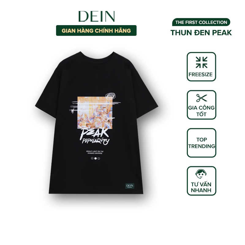 Áo Thun Peak Unisex DEIN TH003.BK - Hàng Chính Hãng (Màu đen)