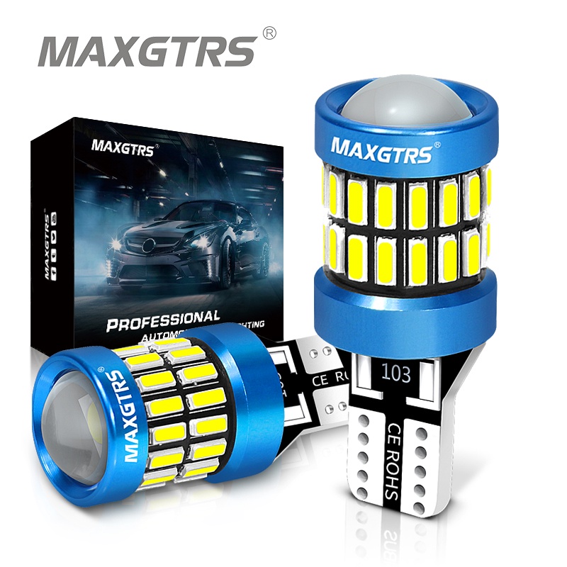 Bộ 2 bóng đèn LED xi nhan MAXGTRS dự phòng đảo chiều Canbus T15 W16W 921 912 4014+3030 6000K trắng đỏ vàng cho xe hơi