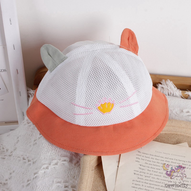 Mũ tai bèo chống nắng phối lưới xinh xắn dành cho trẻ em