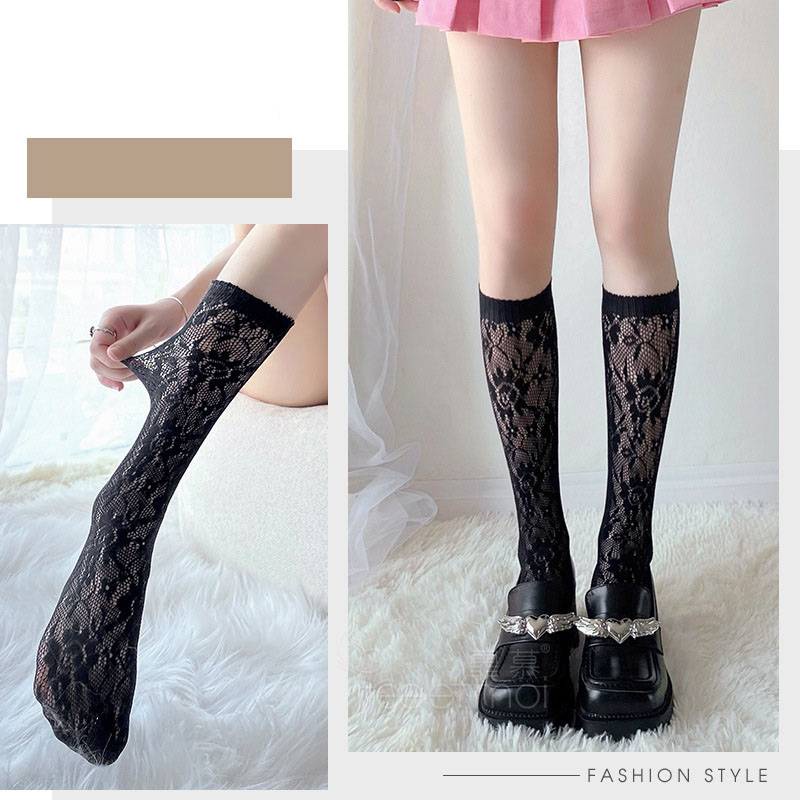 Tất lưới phối ren họa tiết hoa quyến rũ cho nữ