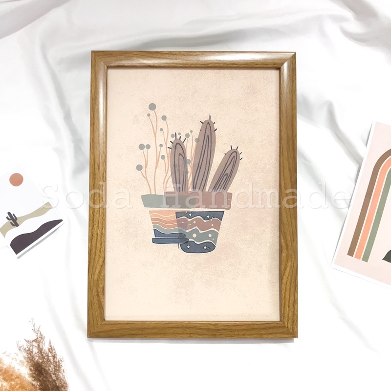 (Tặng kèm tranh)Khung ảnh phong cách Vintage Minimalism Bắc Âu Tối Giản