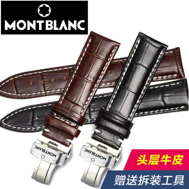 1-20✈ Montblanc Dây Đeo Đồng Hồ Bằng Da Họa Tiết Bướm 9670 time walker 20 22 Dành Cho Nam Và Nữ
