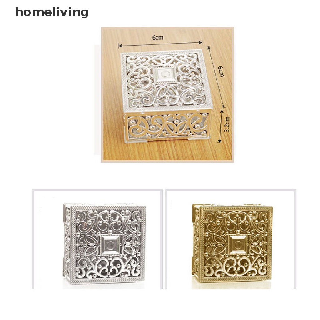 Hộp Giấy Vàng Rỗng Mini Đựng Kẹo / Bánh Cho Tiệc Cưới
