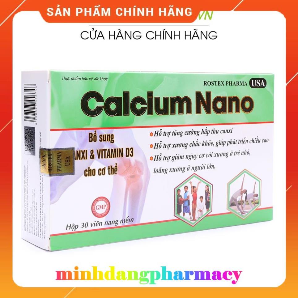 Calcium Nano Xanh lá bổ sung canxi, omega 3, vitamin D3 tăng chiều cao - 30 viên