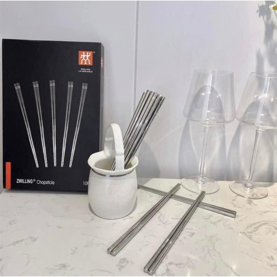 SET 5 ĐÔI ĐŨA INOX ZWILLING ĐỨC BỀN ĐẸP, SẠCH KHÔNG LO ẨM MỐC