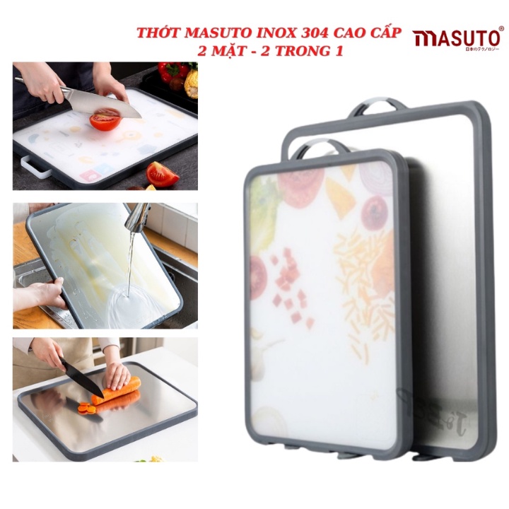 Thớt inox 304 kháng khuẩn masuto, chống ẩm, rã đông nhanh, dễ dàng vệ sinh, siêu bền - Bảo hành 12 tháng