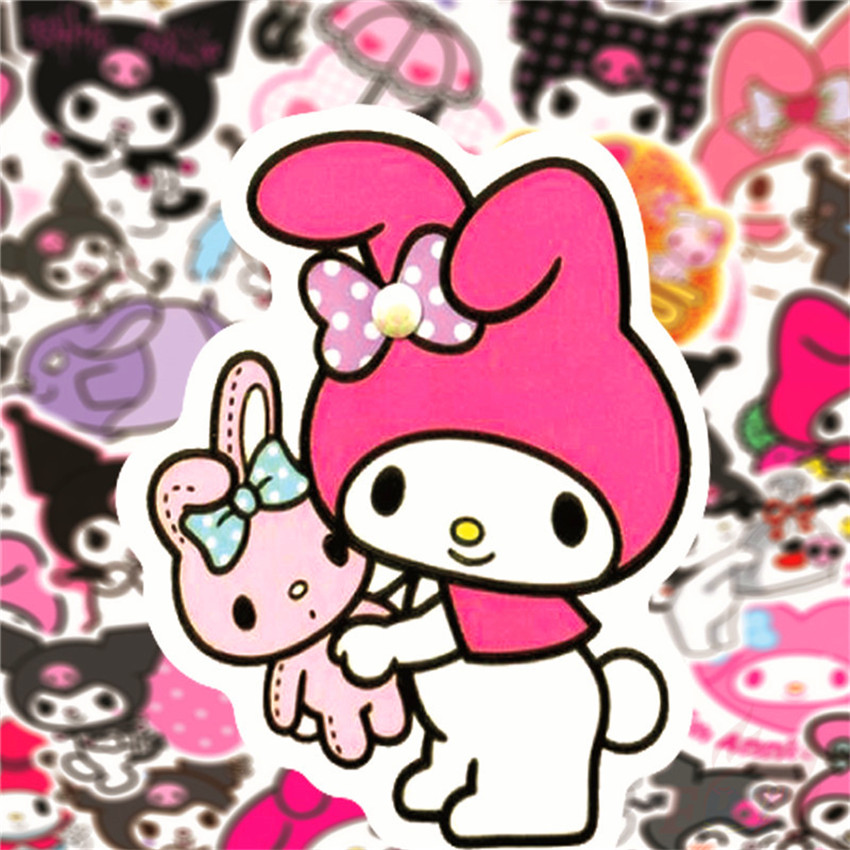 ❉ My Melody & Kuromi Series 01 - Sanrio Stickers ❉ 50Pcs/Set Anime DIY Fashion Luggage Laptop Skateboard Decals Doodle Stickers