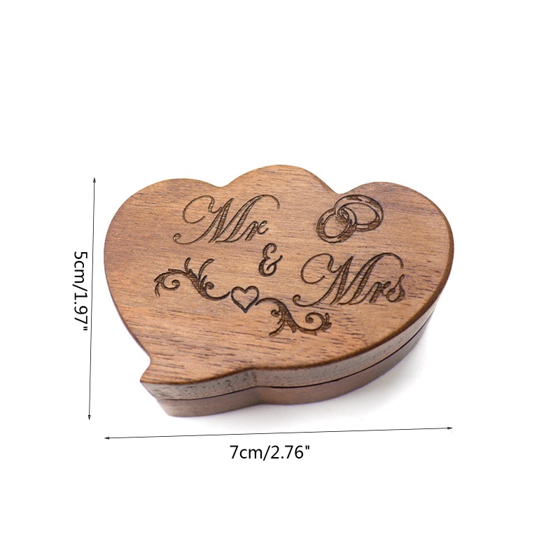 Hộp Đựng Nhẫn Cưới / Đính Hôn Hình Trái Tim Đôi