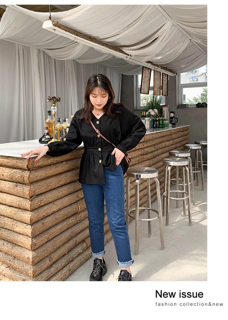 Áo peplum cổ tim big size cao cấp size đại 65-100kg màu cam, đen