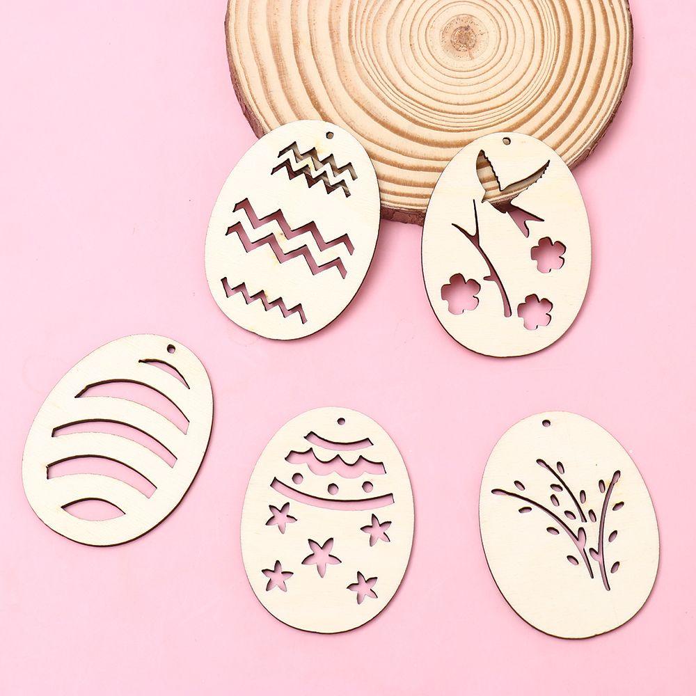 LAKAMIER Set 24 Quả Trứng Gỗ Hình Thỏ Đáng Yêu