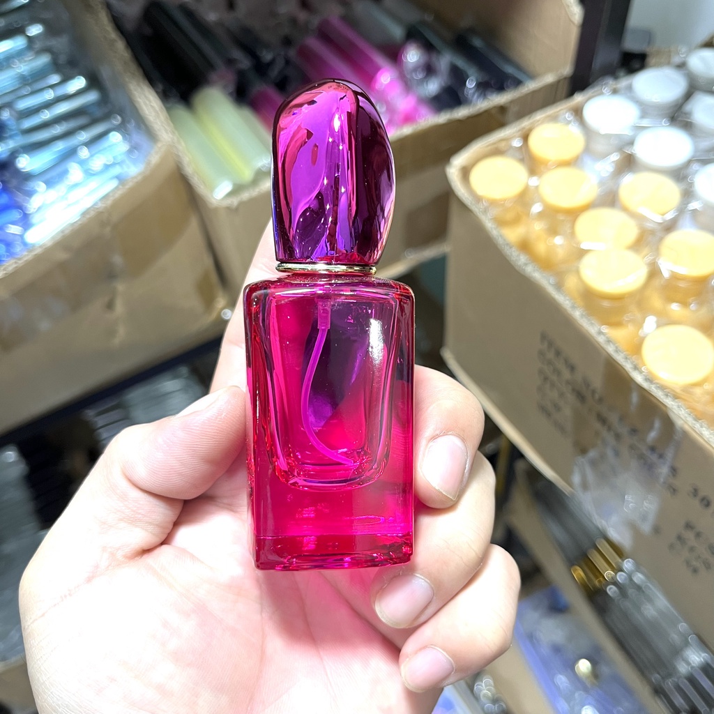 Chai-Lọ Đựng Nước Hoa Thủy Tinh Màu Cao Cấp-Nắp Kiểu Gắn Đá-Dung Tích 30ML
