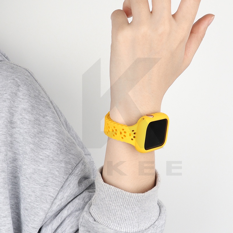 Dây Đeo Bằng Silicone Thoáng Khí Hình Chân Mèo Cho Đồng Hồ Apple 44mm 40mm 42mm 38mm iWatch Series 6 5 4 SE 7 45mm 41mm