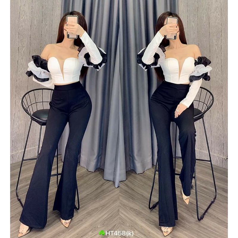 jump dài bẹt vai tay voan sexy