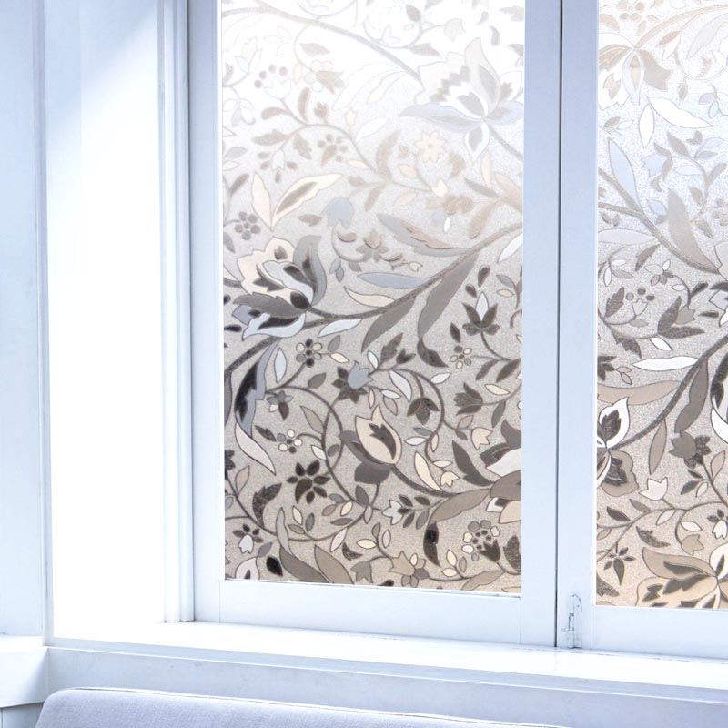 Giấy dán cửa kính 3d chất liệu pvc kích thước 100x45cm họa tiết hoa xinh xắn