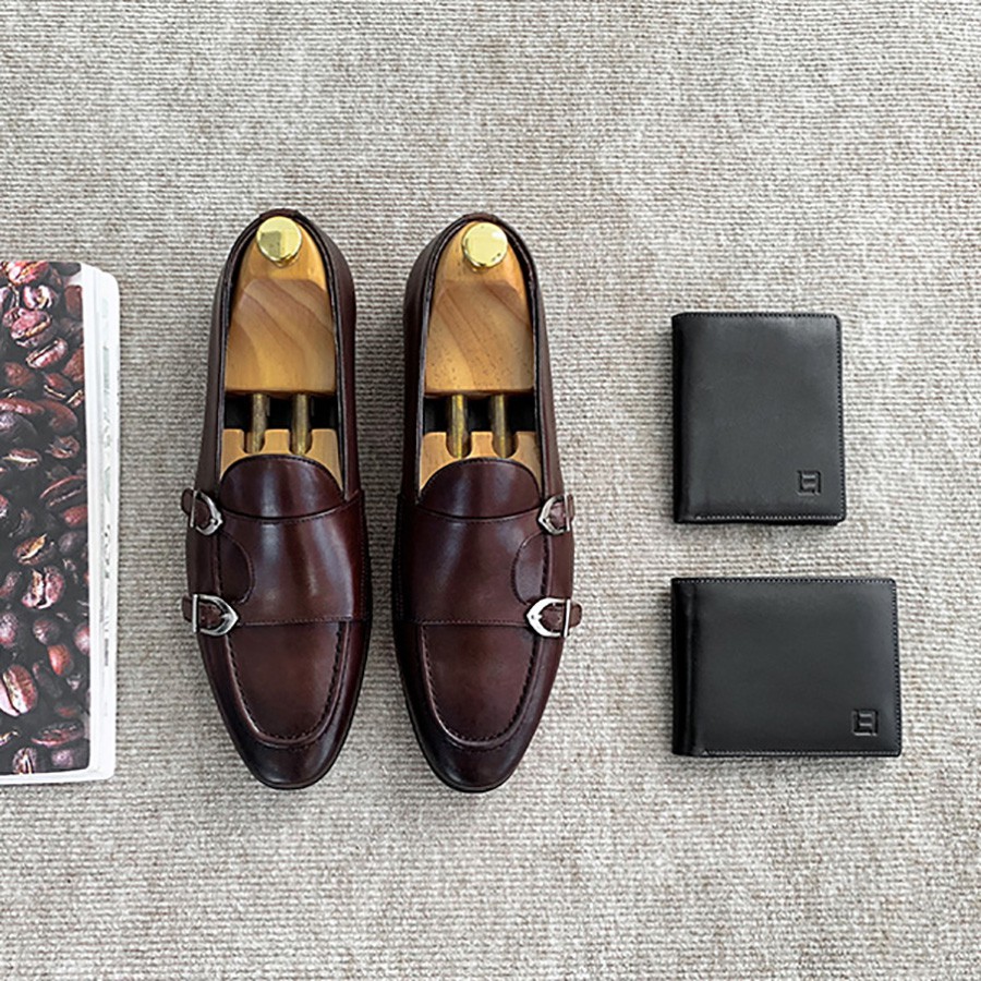 Giày Da Nam LAFORCE Monk Strap Sang Trọng GNLAMJDP30-17-CF Tặng Nam Cao Cấp