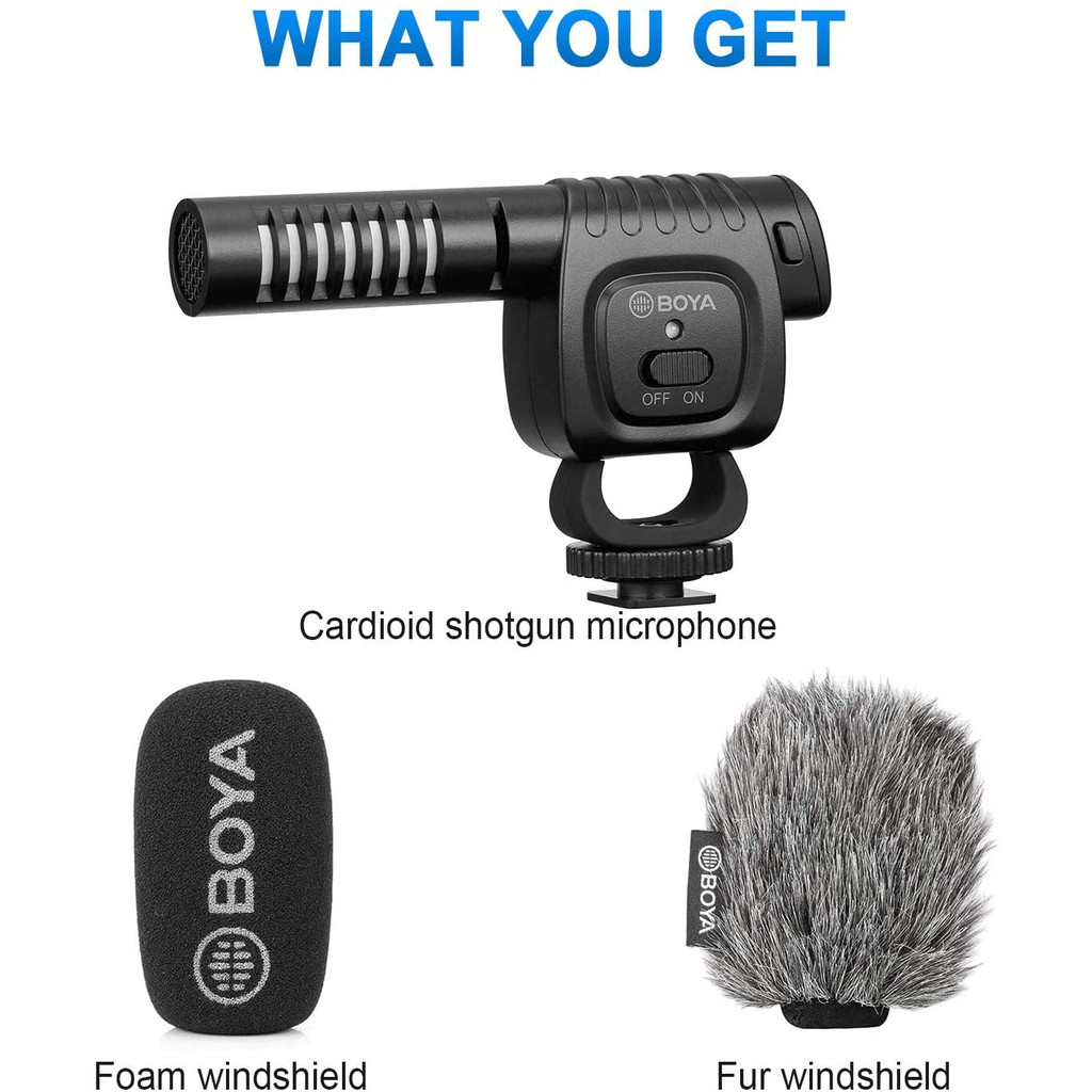 BOYA BY-BM3011 - Micro Thu Âm Định Hướng Dùng Thu Cho Điện Thoại & Máy Ảnh DSLR - Hàng Chính Hãng/Bảo Hành 2 Năm