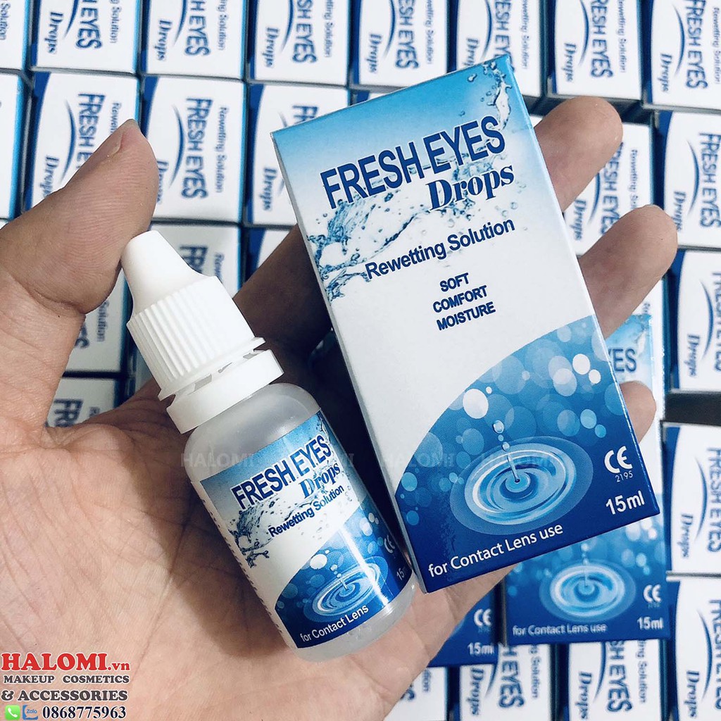 Nước nhỏ mắt lens kính áp tròng chuyên dụng Fresh Eyes 15ml an toàn cho người sử dụng