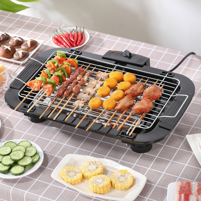 BẾP NƯỚNG ĐIỆN KHÔNG KHÓI ELECTRIC BARBECUE GRILL (Vàng 2000w)(bán buôn - bán lẻ)