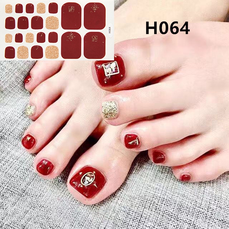 Set 22 miếng dán móng chân nhãn dán 3D DIY h061-080 thời trang xinh xắn