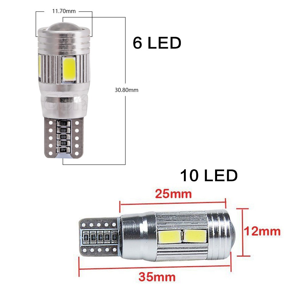 1x Đèn Led T10 W5W 168 501 194 Ánh Sáng Trắng Cho Xe Hơi