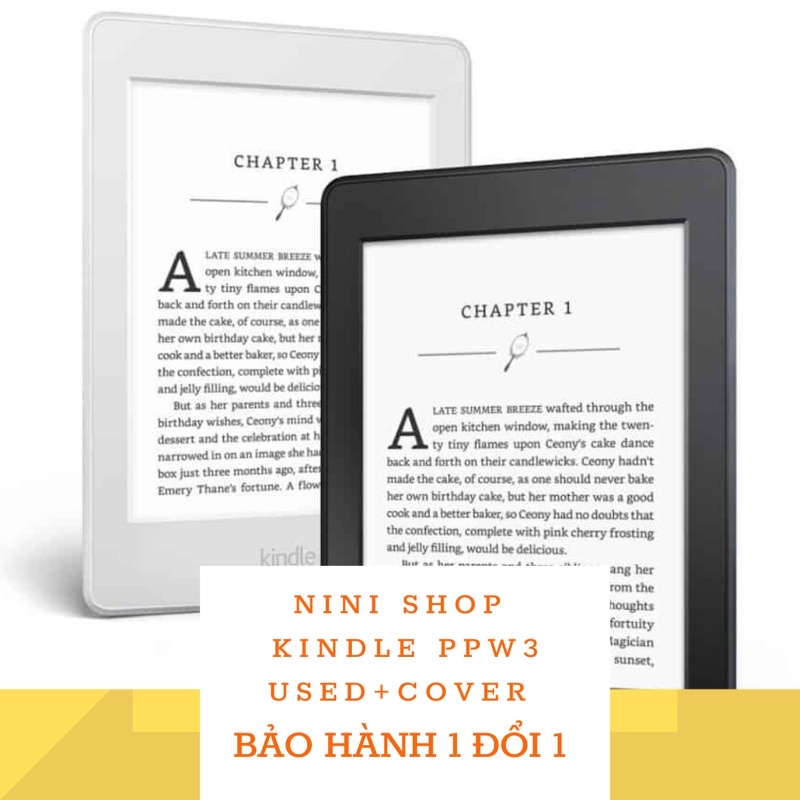 Máy đọc sách kindle paperwhite gen 3 tặng kèm cover bảo hành 6 tháng