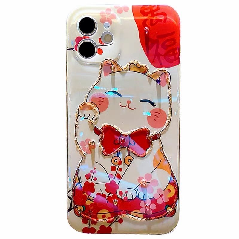 Ốp Lưng Hình Mèo Cầu Tài Nhiều Mẫu Mã Cho Điện Thoại iPhone 7 8 x xr xs 11 12 13 14 pro max