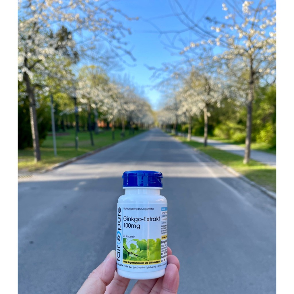 Viên uống bổ não Ginkgo Extrakt 100mg Fair & Pure Đức  giúp tăng cường trí nhớ ,tập trung , giảm căng thẳng mệt mỏi