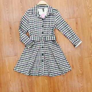 Sale off váy liền kẻ caro