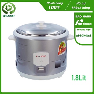 Nồi cơm điện nắp rời Apechome APH-222R 1.8L, 700W - Lòng nồi hợp kim nhôm phủ men chống dính vỏ kim loại sơn tĩnh điện