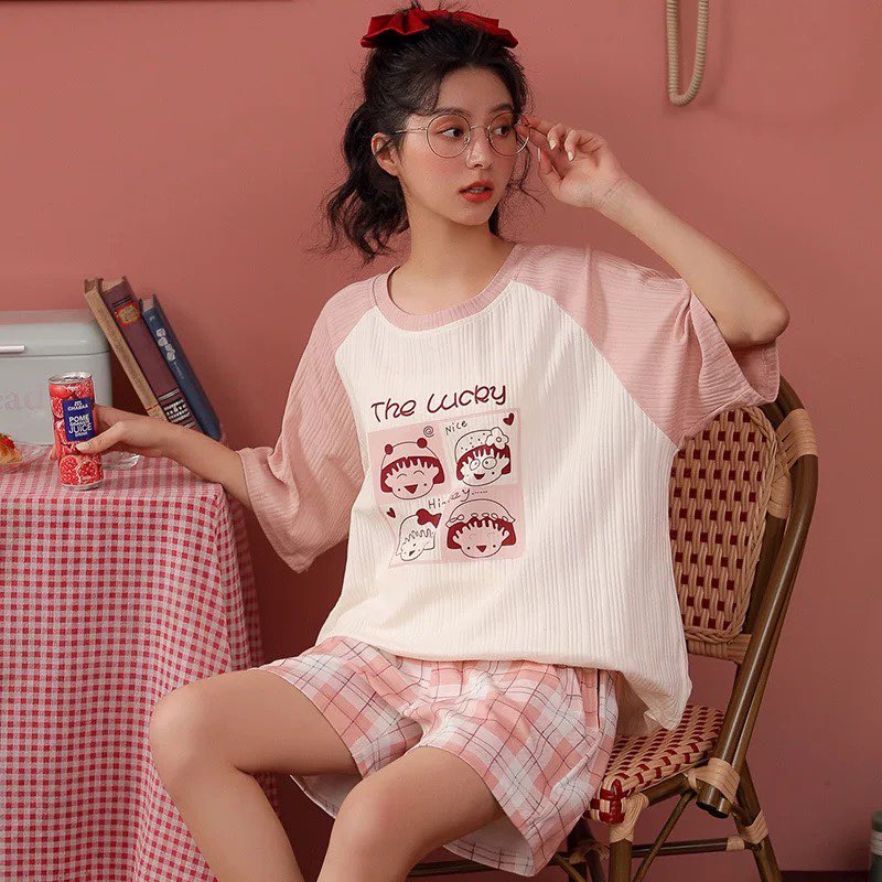 [SẴN] Đồ ngủ ngắn, đồ mặc ở nhà Quảng Châu, pijama bông cotton thoáng, style Hàn Quốc họa tiết dễ thương