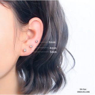 khuyên tai nữ , bông tai bạc nhỏ xinh phong cách hàn quốc , nhiều size , cỡ