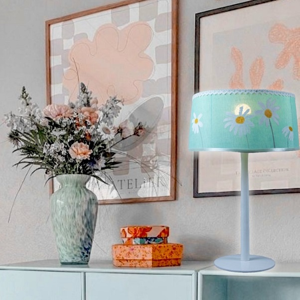 Đèn Để Bàn Hoa Cúc Daisy Thân Gỗ BG005 Vietmake, Đèn Chiếu Sáng Độc Đáo