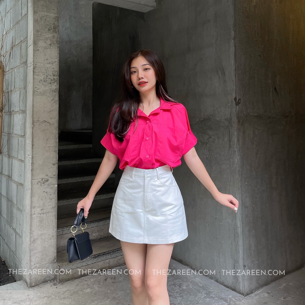 ZAREEN | ÁO SƠ MI 2 TÚI ZAREEN SOM59 - HỒNG