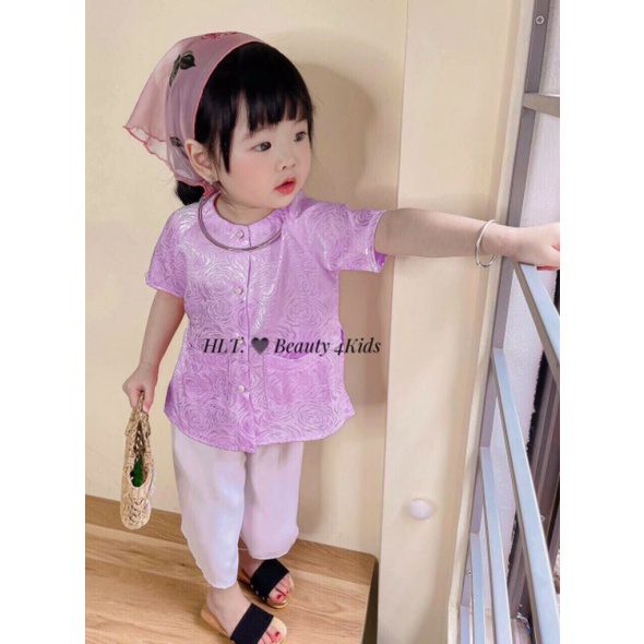 Bộ bà ba phú hộ gấm loại 1 cho bé gái