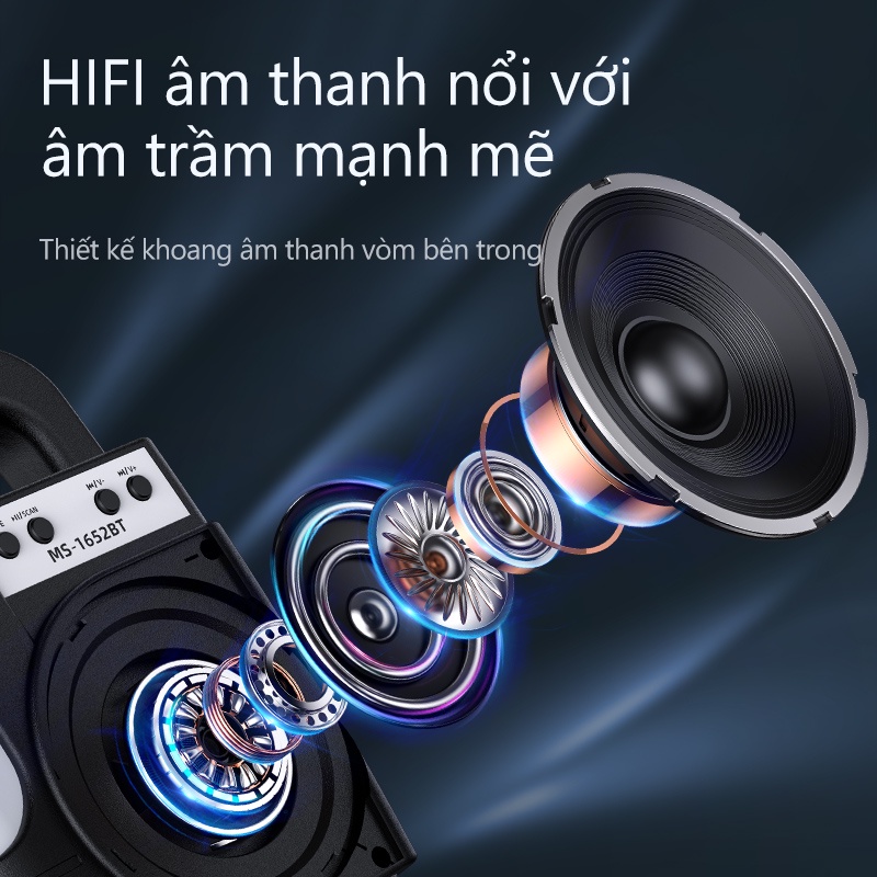 Loa bluetooth HIFI di động BASIKE MW33 Âm thanh nổi có đèn LED Hỗ trợ thẻ TF + đĩa U Dòng không dây TWS có đèn LED