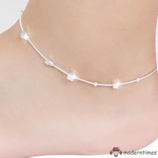 Lắc Chân Mạ Bạc Thời Trang Cho Nữ