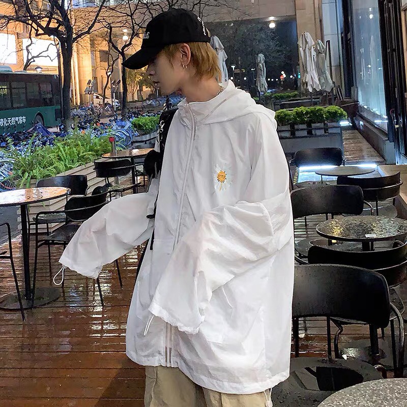 Áo khoác dù unisex form rộng Cặp Hoa Cúc, nam nữ ulzzang WIND | BigBuy360 - bigbuy360.vn