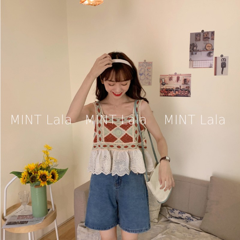 Áo 2 Dây Bản To Babydoll Họa Tiết Thổ Cẩm Hot Trend - MINT Lala