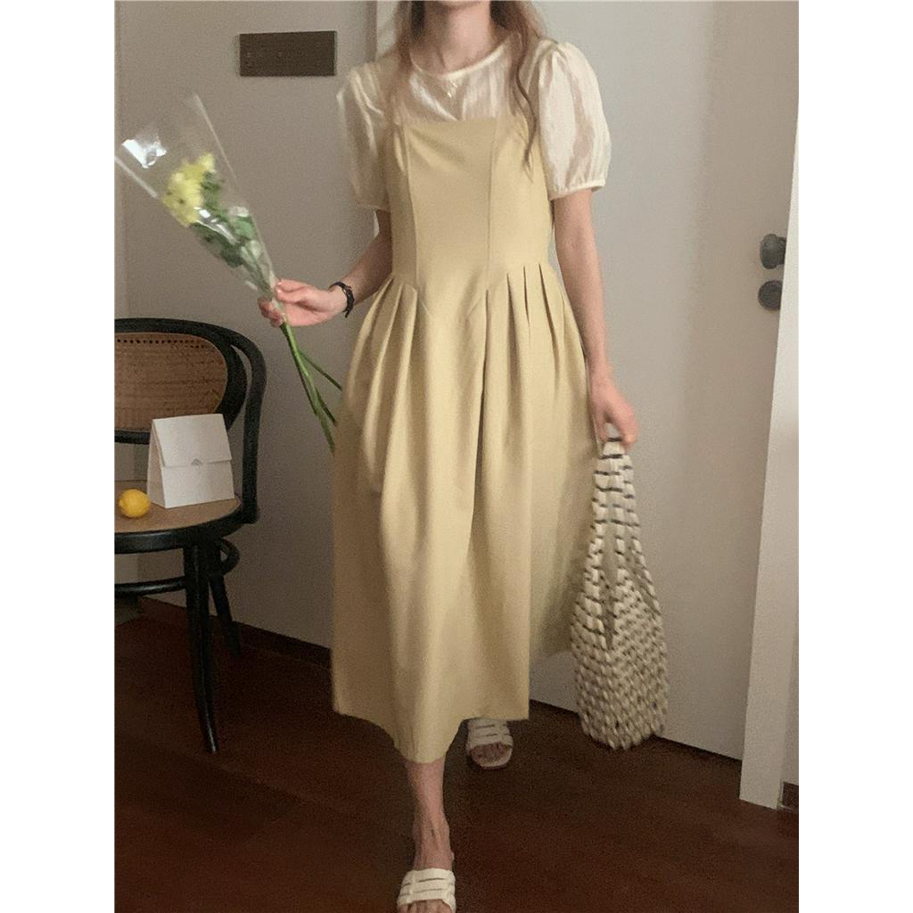 Đầm Sơ Mi Cổ Tròn Ngắn Tay Thời Trang Đơn Giản 63744