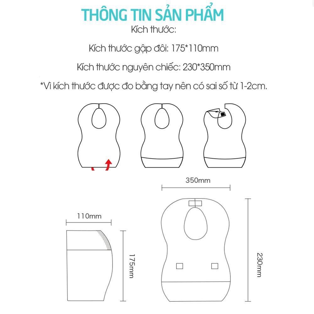 Yếm Ăn Dặm Dùng 1 Lần AAG Hàn Quốc Chính Hãng 20 Cái Thấm Hút Nhanh, Tiện Lợi Siêu An Toàn 280