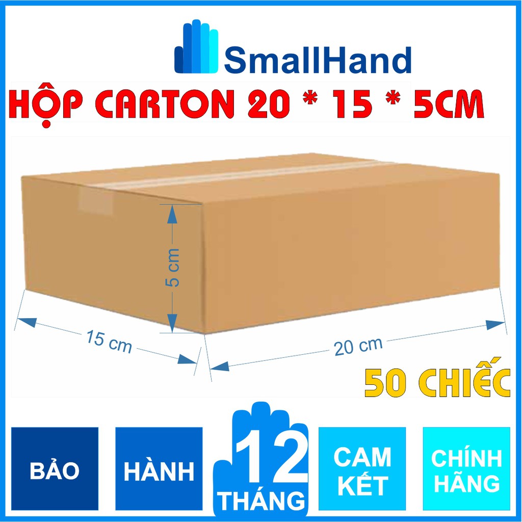 [ 50 chiếc ] Hộp carton KT: 20cm x 15cm x 5cm