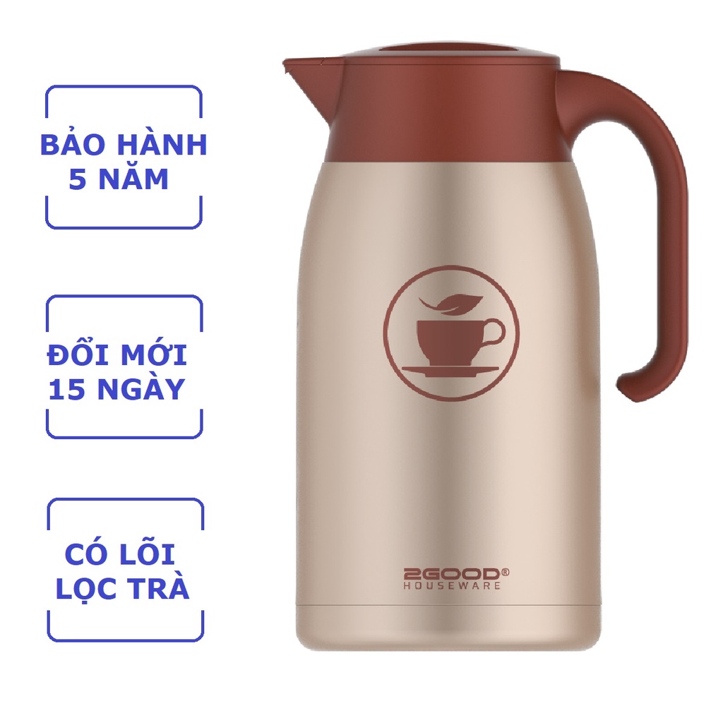 Phích Pha Trà 2GOOD B18 Có Lõi Lọc Trà - Hàng Chính Hãng Giữ Nhiệt Nóng Lạnh Suốt 24h | BigBuy360 - bigbuy360.vn