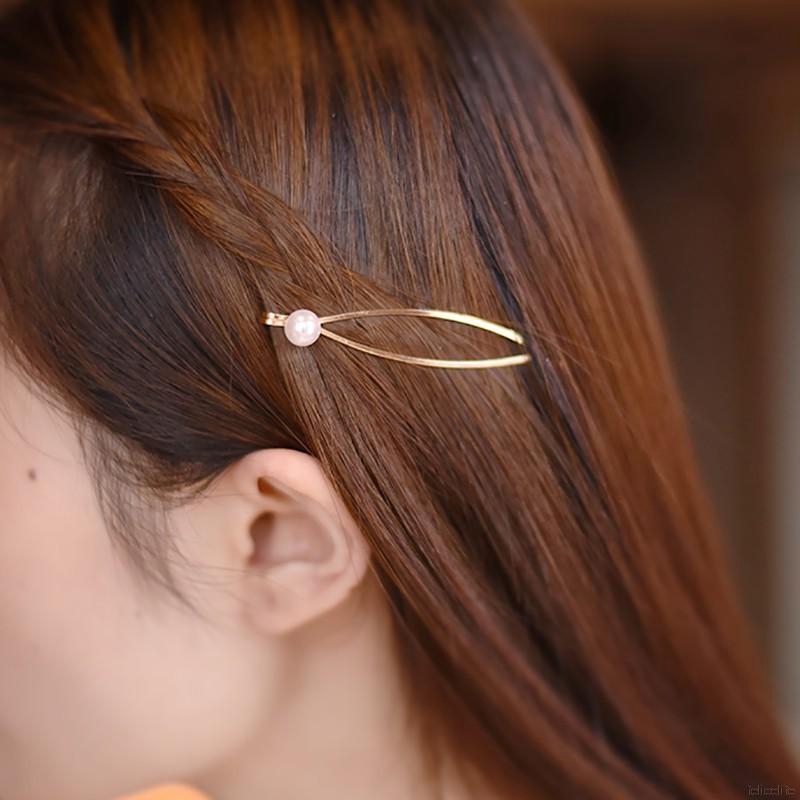 Kẹp tóc mạ vàng đính hạt giả ngọc trai