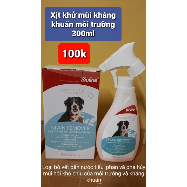 Xịt khử mùi hôi diệt khuẩn Stain Remover Bioline 300ml