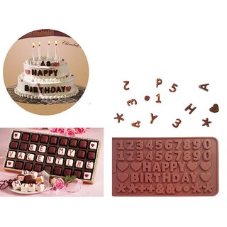 Khuôn silicon số khuôn Happy birthday - Bộ khuôn 10 số tạo hình rau câu