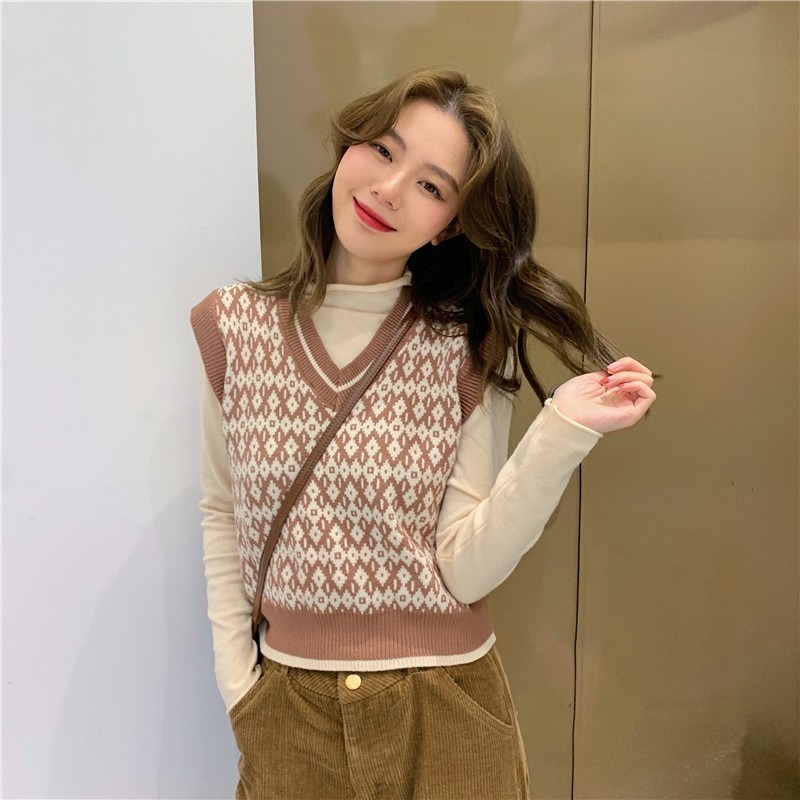 Áo Len Nữ Cộc Tay Cổ Chữ V Thời Trang Hàn 201213 | BigBuy360 - bigbuy360.vn