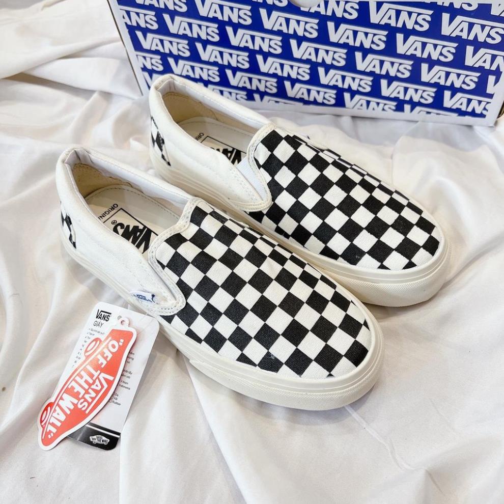 Giày Vans Fear Of God FOG, Giày Thể Thao Vans Slip On Strap Fear Of God Caro Hàng cao cấp,Vans CaRo , Vans Vault Đen