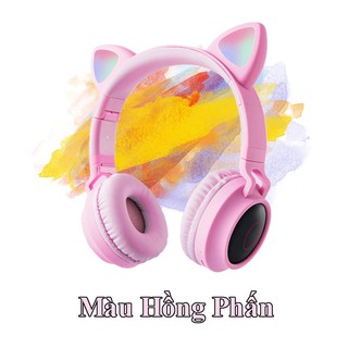 Tai nghe bluetooth BT-028C dễ thương có mic đàm thoại, tai nghe không dây headphone bluetooth chụp tai cao cấp