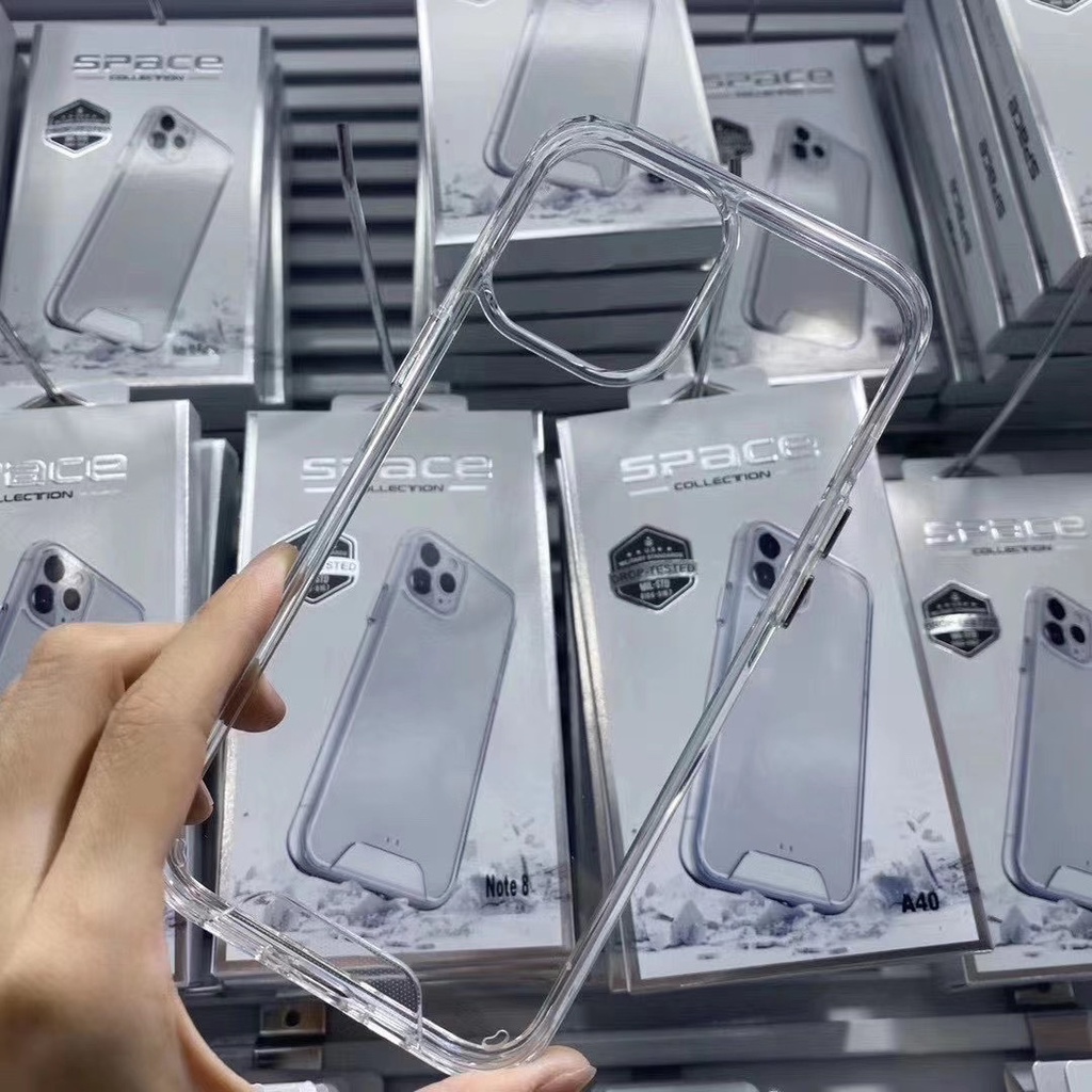 Ốp lưng iphone trong suốt Space viền dẻo chống sốc không ố màu iPhone 7plus/8plus/x/xs/xsmax/11/11prm/12/12prm/13/13prm