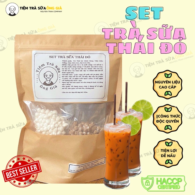 [TOP BÁN CHẠY] SET TRÀ SỮA TỰ PHA THÁI XANH / THÁI ĐỎ SIÊU NGON TẠI NHÀ - PHA ĐƯỢC 8-12 LY - TIỆM TRÀ SỮA ÔNG GIÀ